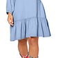 Leota Women's Embroidered Luna Dress in Chambray Blue Small Lord & Taylor Blue Size S
