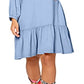 Leota Women's Luna Embroidered Dress Blue Size XX-Large