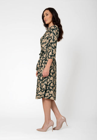 Leota Women's Iman Long Sleeve Midi Dress Black