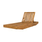 Acacia Wood Chaise Lounge with Cushion - Teak Finish