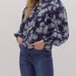 Entro - Ruffle Neck Floral Top