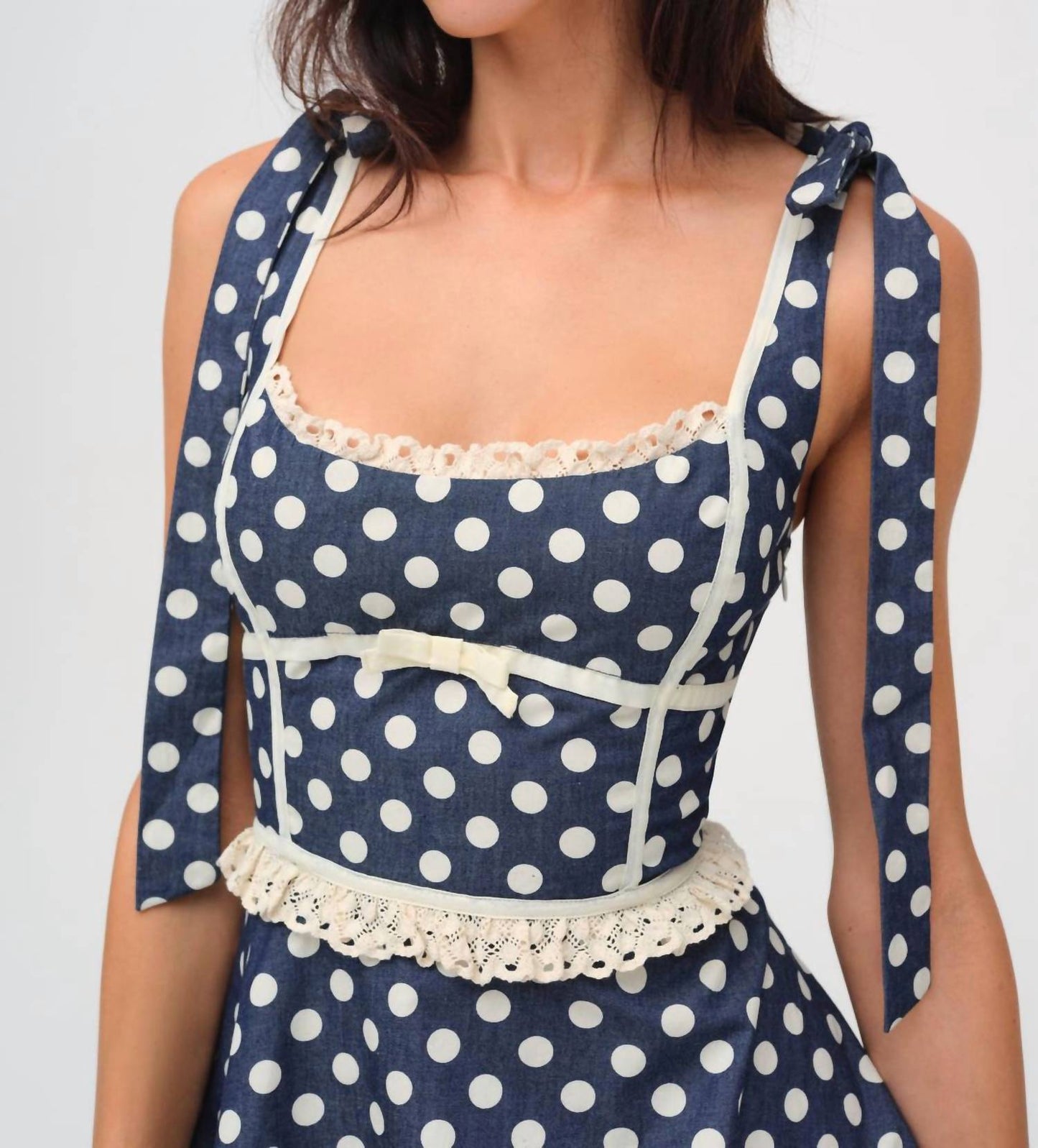 For Love & Lemons - Women's Dolly Denim Dot Dress