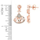 Gem Treasures 2.97ctw Morganite & Zircon Fan Cluster Earrings