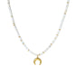 MAYAMAR 24K Gold Plated Howlite Beaded Crescent Horn 21" Necklace