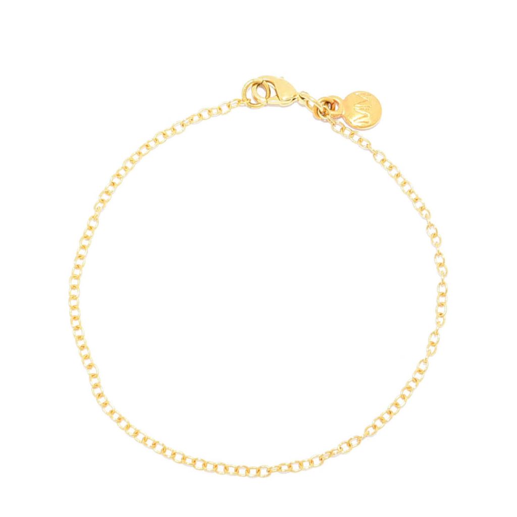 MAYAMAR 24K Gold Plated Choice of Size Oval Rolo Link Chain Bracelet
