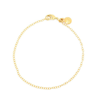 MAYAMAR 24K Gold Plated Choice of Size Oval Rolo Link Chain Bracelet