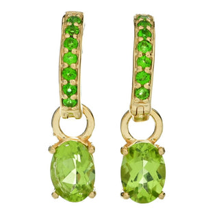 18K Gold Plated 1.82ctw Arizona Peridot & Chrome Diopside Charm Earrings