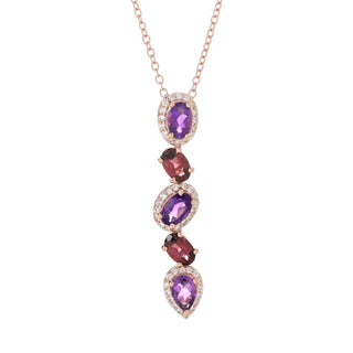 Gem Treasures Choice of Ombre Gem & White Zircon Linear Pendant