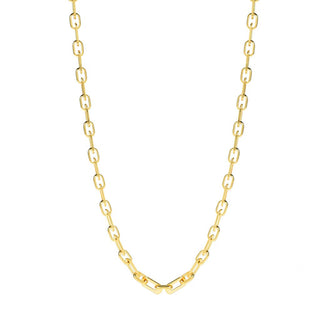 MAYAMAR 24K Gold Plated Chunky Flat Paperclip Link Toggle Necklace