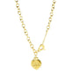 MAYAMAR 24K Gold Plated Heart Charm Rolo 18"+1" Toggle Necklace