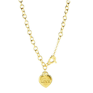 MAYAMAR 24K Gold Plated Heart Charm Rolo 18"+1" Toggle Necklace