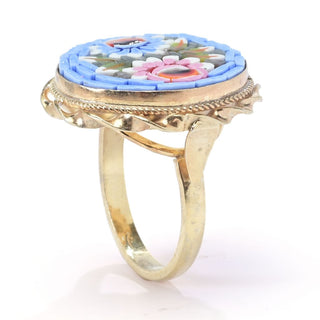 Tagliamonte 18K Gold Plated 20mm Florentine Mosaic Bouquet Ring