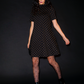 Leota Women's Anya Polka Dot Fit And Flare Dress Black Size XX-Large