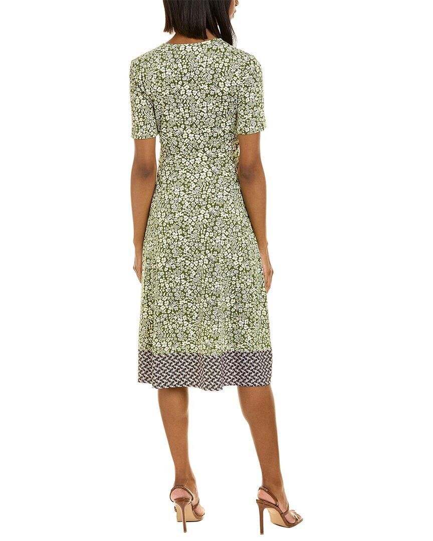 Leota Women's Francesca Floral MIDI Dress Green Size Large
