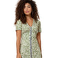 Leota Women's Francesca Floral MIDI Dress Green Size X-Small
