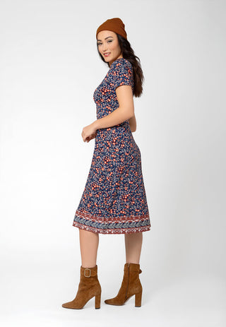 Leota Women's Francesca V Neck Midi Dress