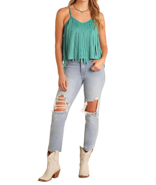Panhandle - Microsuede Fringe Tank Top