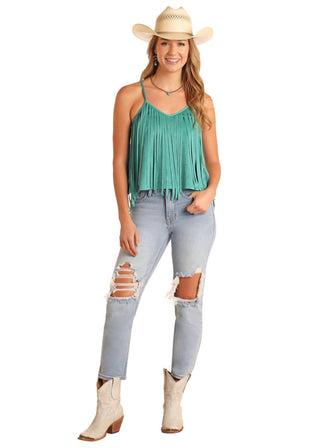Panhandle - Microsuede Fringe Tank Top