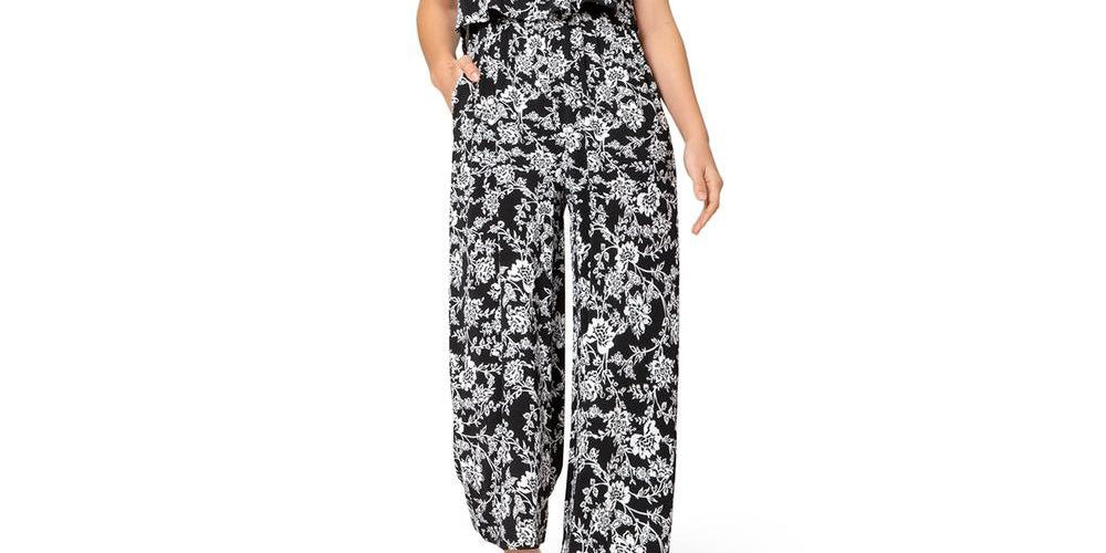 Leota Women's Skyler Ankle Length Jumpsuit Black Size Large