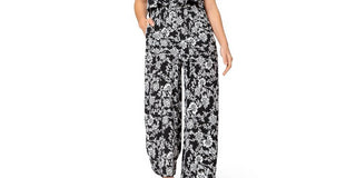 Leota Women's Skyler Ankle Length Jumpsuit Black Size Large