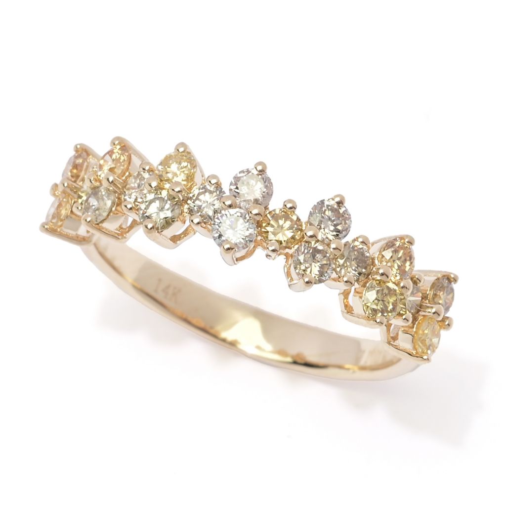 Gems of Distinction 14K Gold 0.92ctw Multi Color Diamond Ring