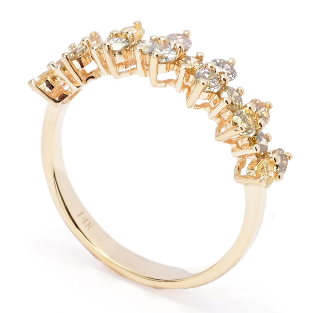 Gems of Distinction 14K Gold 0.92ctw Multi Color Diamond Ring