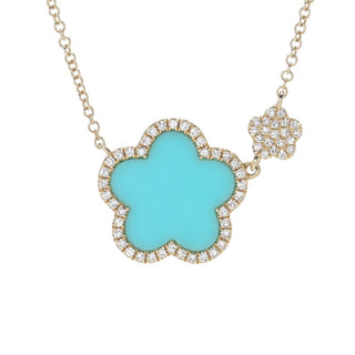 Sabrina Designs 14K Gold Choice of Gem & Diamond Flower Necklace