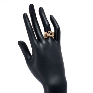 Gems of Distinction 14K Gold 1.29ctw Champagne Diamond 5-Row Ring