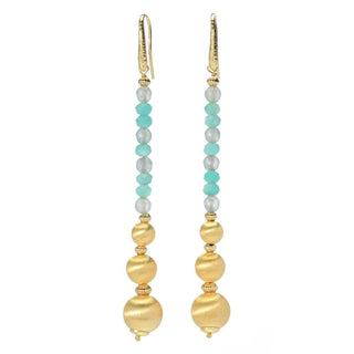 Toscana Italiana 18K Gold Plated Gemstone & Setosa Bead Drop Earrings