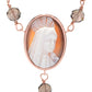 Cameo Italiano 18K Gold Plated "Sacred" Cameo & Smoky Quartz Rosary Necklace