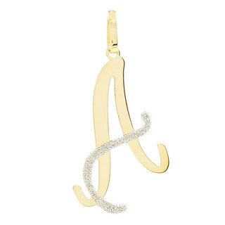 Stefano Oro 14K Gold "Spritz" Script Font Pendant