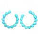 Gem Treasures Oval Sleeping Beauty Turquoise Hoop Earrings