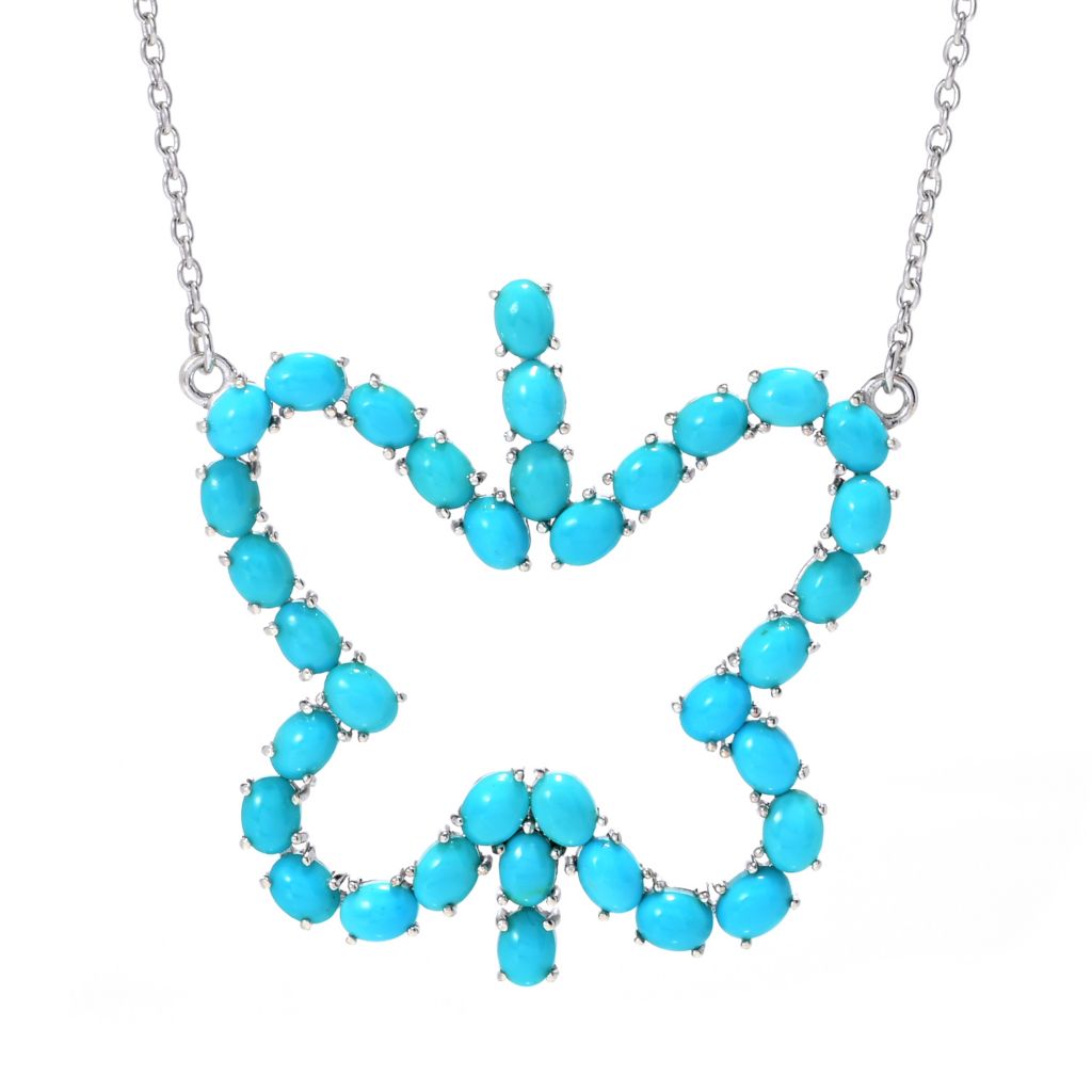 Gem Treasures Sleeping Beauty Turquoise Butterfly Necklace