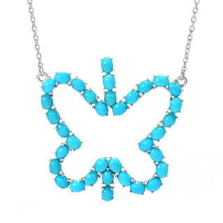Gem Treasures Sleeping Beauty Turquoise Butterfly Necklace
