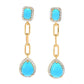 Gem Treasures Sleeping Beauty Turquoise & White Zircon Earrings