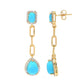 Gem Treasures Sleeping Beauty Turquoise & White Zircon Earrings