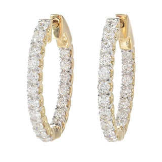 Grown Gorgeous 14K Gold Choice of Carat Lab Grown Diamond Hoop Earrings