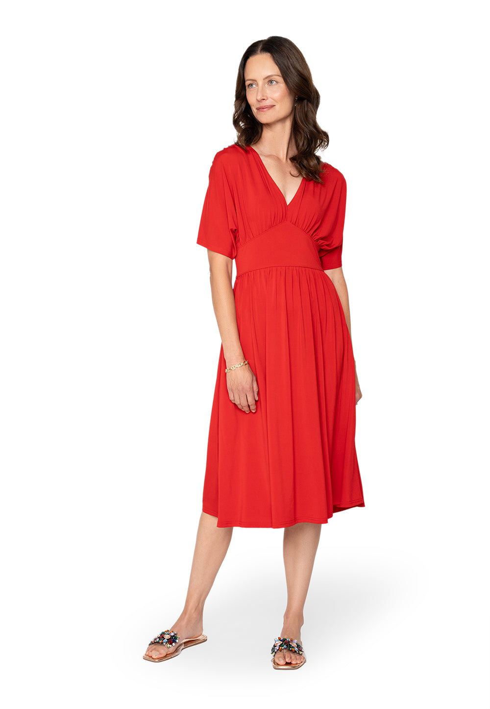 Leota Tiana Dress Solid Barbados Cherry