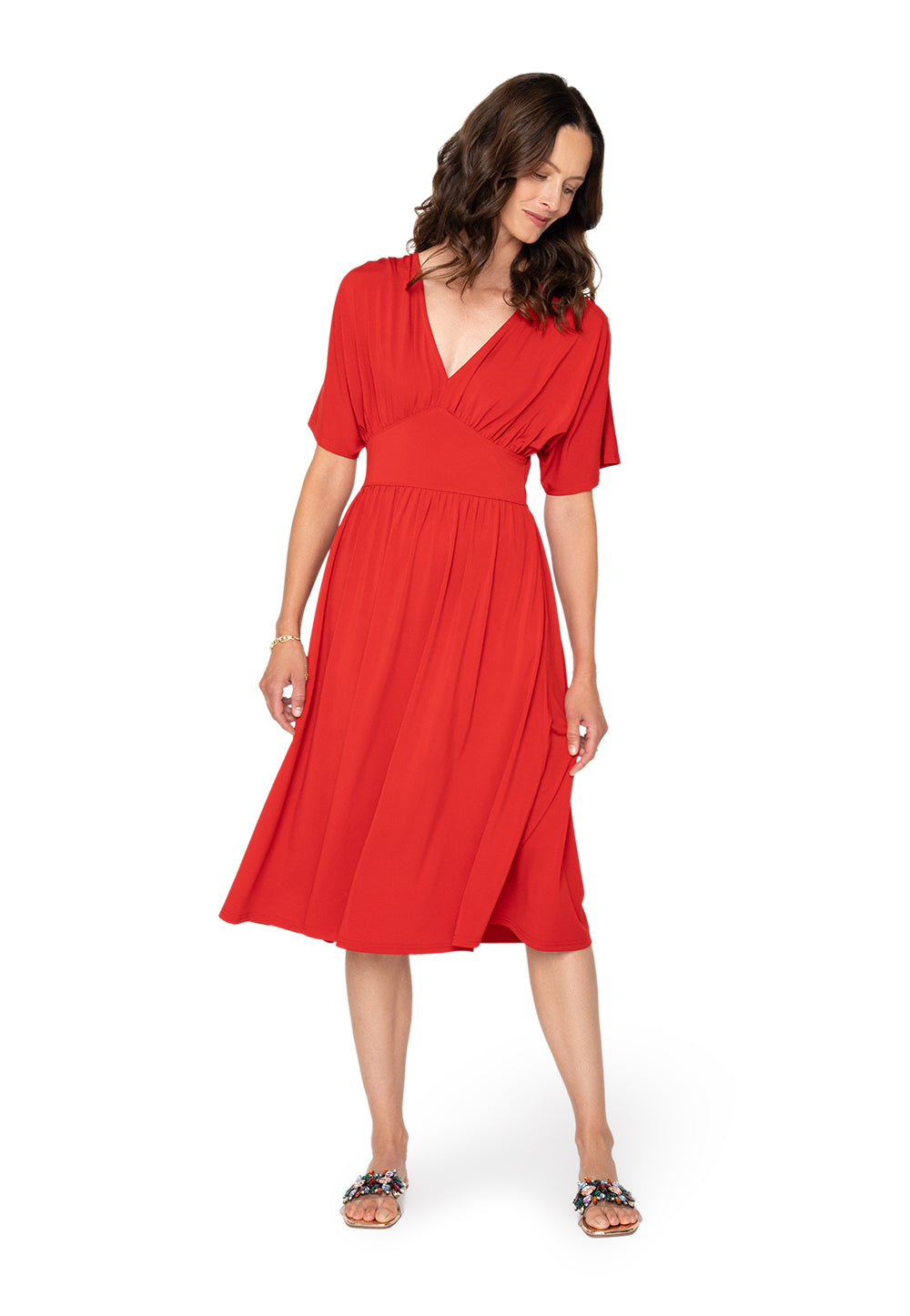 Leota Tiana Dress Solid Barbados Cherry