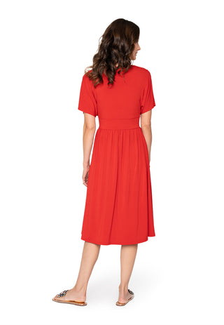 Leota Tiana Dress Solid Barbados Cherry