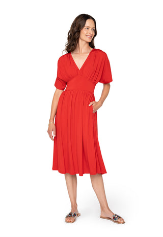 Leota Tiana Dress Solid Barbados Cherry