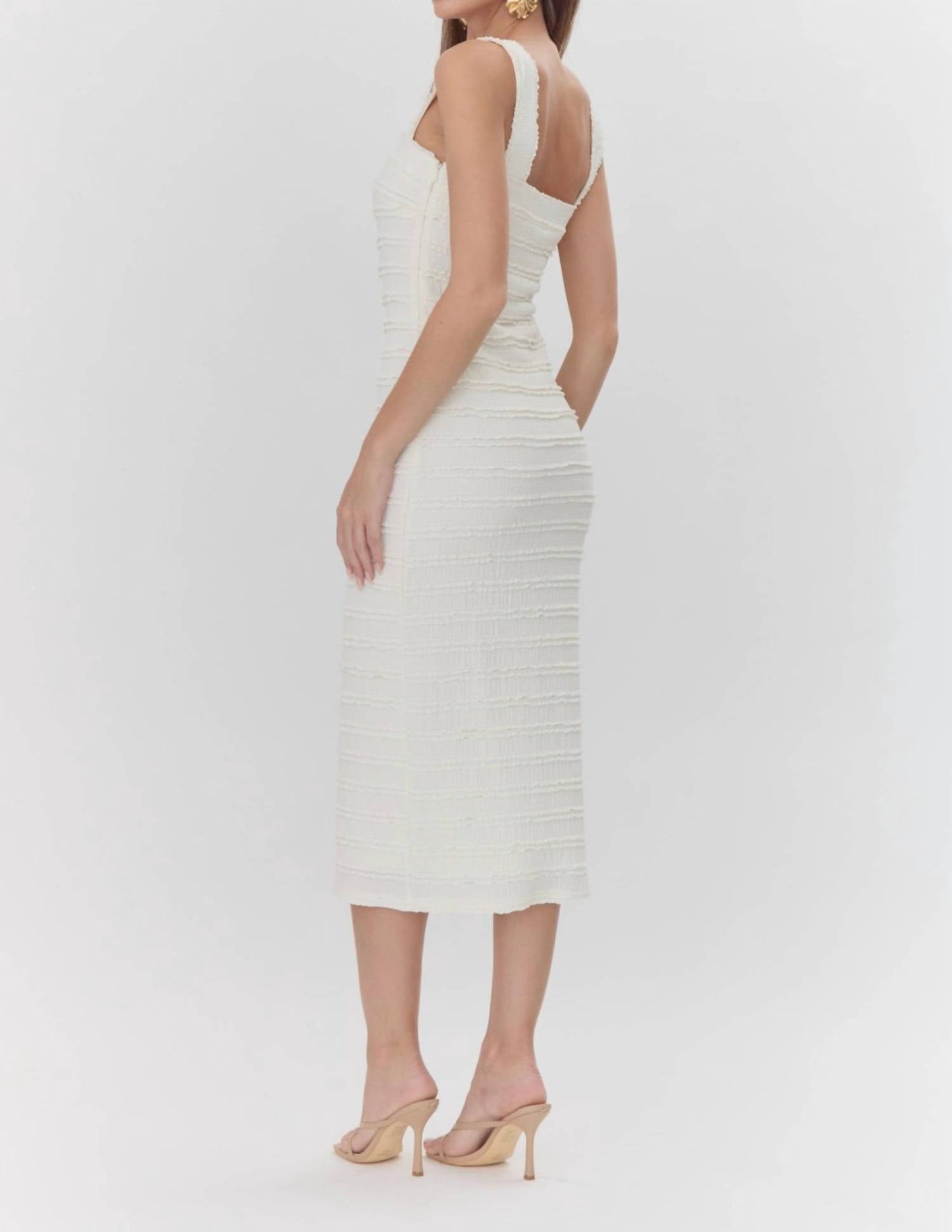 Adelyn Rae - LARA TEXTURED LACE TRIM MIDI DRESS