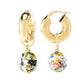 Toscana Italiana 18K Gold Plated Polished Choice of Charm Hoop Earrings