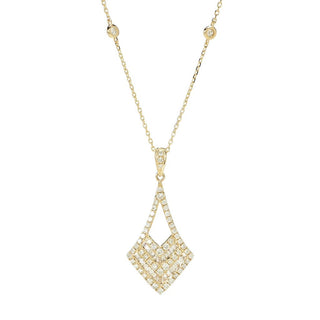 Gems of Distinction 14K Gold 0.74ctw Diamond Chevron Pendant w/ Chain