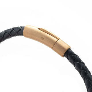 Invicta Jewelry Stainless Steel & Braided Leather Bracelet