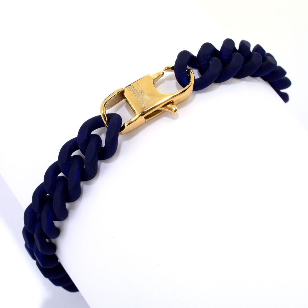 Invicta Men's Choice of Length Rubber Coated Curb Chain Bracelet