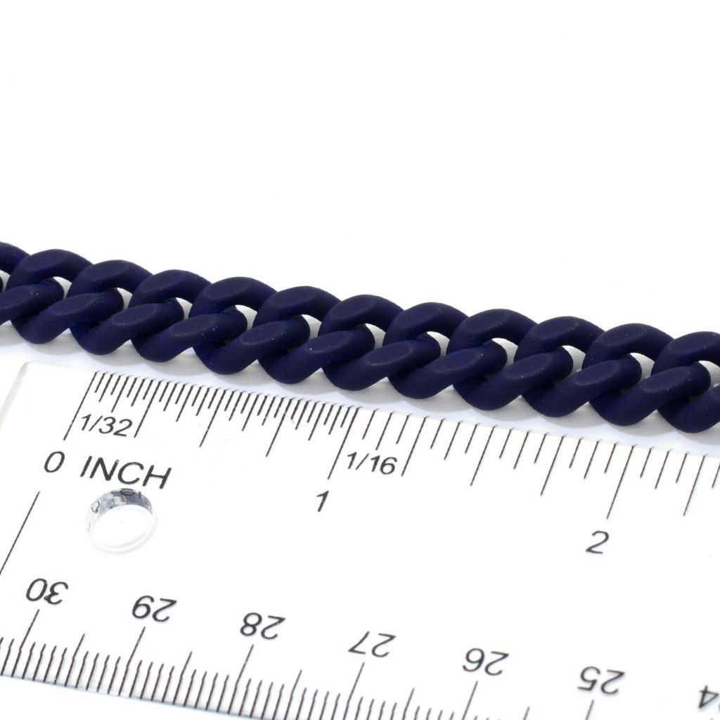 Invicta Men's Choice of Length Rubber Coated Curb Chain Bracelet