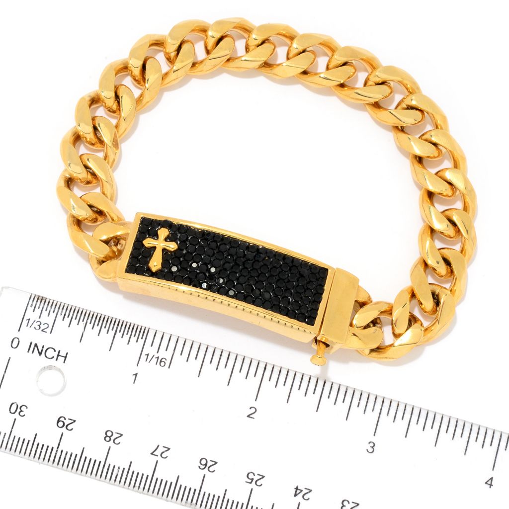 Invicta Men's Stainless Steel 9" Skull or Cross Curb Link Bracelet