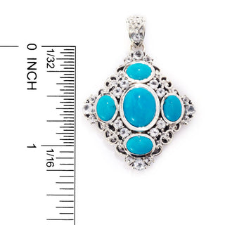 Artisan Silver by Samuel B. Persian Turquoise & Choice of Gem Pendant