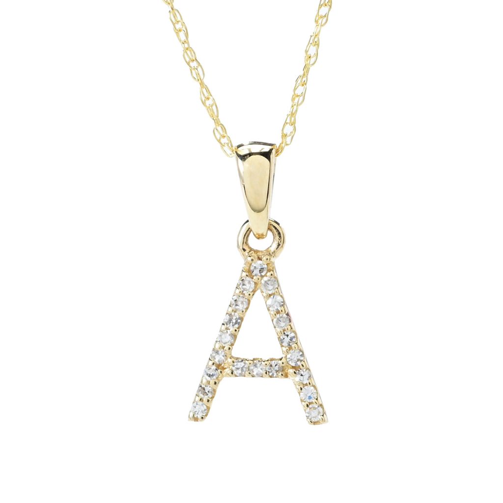 Sabrina Designs 14K Gold Diamond Choice of Initial Pendant w/ Chain
